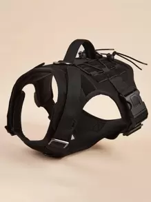 件透氣可調式寵物背帶戶外訓練適合中型、小型和大型犬 - 黑色 - 查看 1