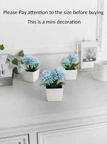 1 件/3 件人造菊花盆景植物 - 适用于室内办公桌、咖啡桌、浴室、卧室、家居、花园架子装饰 - 彩色 - 查看 5