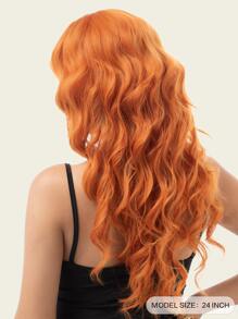 Longitud de la peluca sintética de 20 pulgadas de color naranja pelo medio largo y rizado personalizado moda cosplay bola fiesta peluca de mujer - Naranja - Ver 8