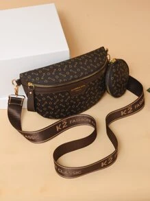 Bolso De Cintura Con Diseño Geométrico Y Monedero, Bolsa Para Mujer Con Monedero - Multicolor - Ver 3