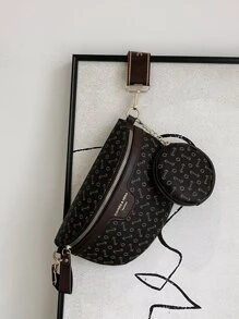 Bolso De Cintura Con Diseño Geométrico Y Monedero, Bolsa Para Mujer Con Monedero - Multicolor - Ver 4