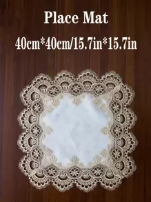 Floral Jacquard Tassel Decor Table Runner, Lace Embroidered Table Decoration Cloth For Dining Table - Beige - View 5
