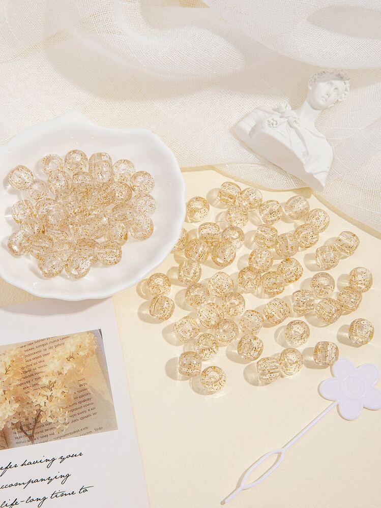 80 Stücke einfache Haarperlen Casual Haarspangen, Schulsachen, Haaraccessoires, Kopfschmuck, Haarnadeln - Gold - Übersicht 4