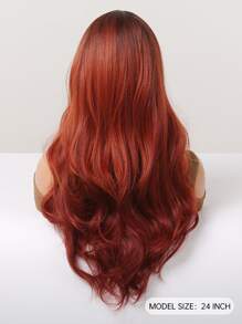 Tóc giả tổng hợp dài xoăn - Đỏ - Xem 8