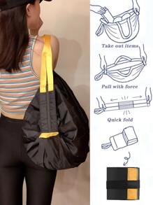 大容量輕便旅行包 可折疊行李袋 旅行健身房 戶外運動 行李包 過夜包 隨身包 手提包 健身包 工作學習用品 學校用品 返校學生手提包 週末包 度假手提包 商務度假 醫院男士和 女士 男女皆宜 - 黑色 - 查看 5