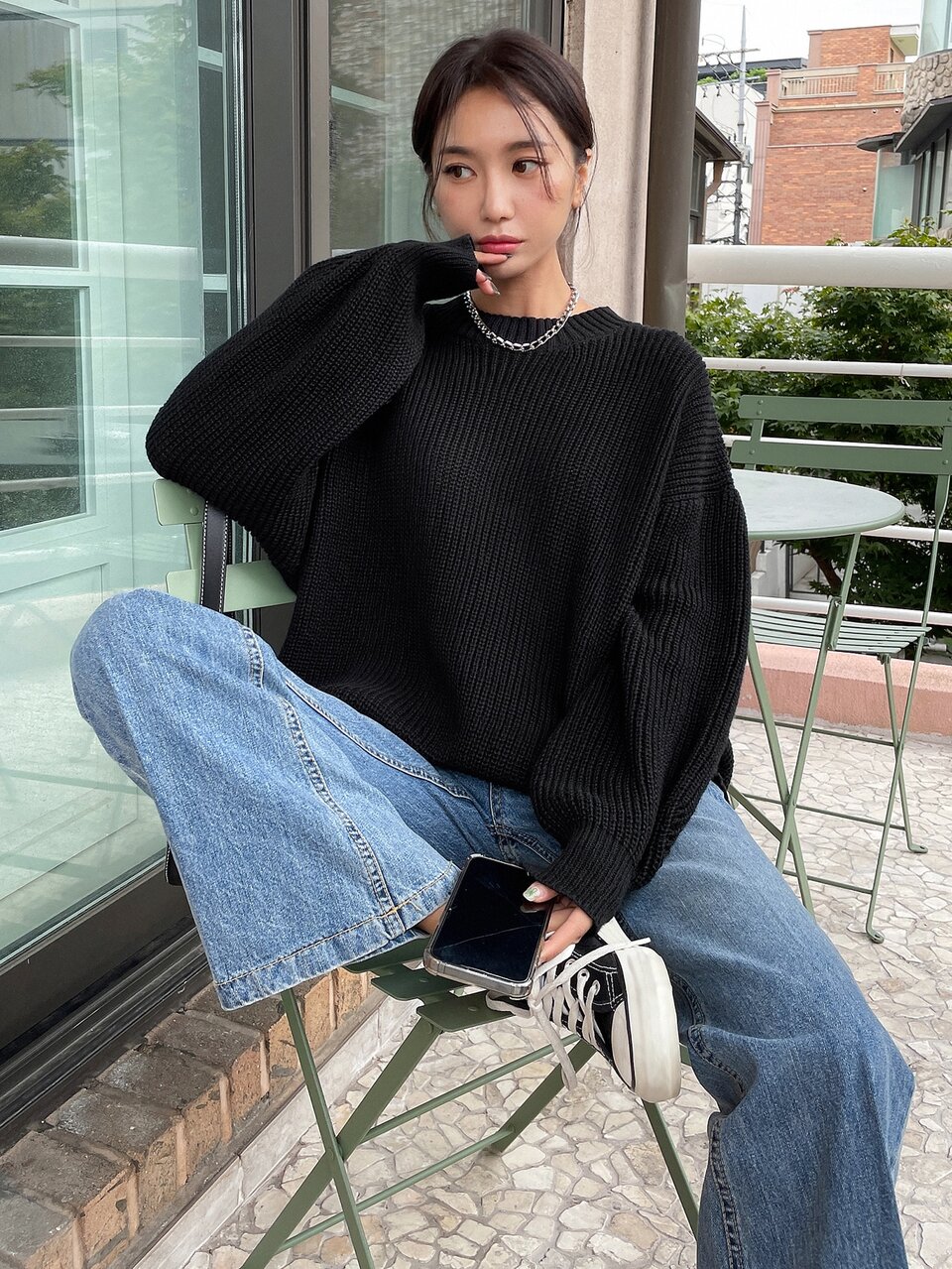 Solid Ribbed Knit Drop Shoulder Sweater,Long Sleeve Tops,Fall Clothes