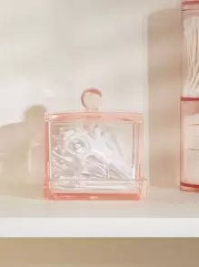 SHEIN BASIC LIVING 獨家棉花棒牙籤收納盒—節日禮物 - 粉色 - 查看 10