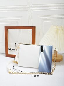 Túi máy ảnh thêu mới cho nữ, Túi điện thoại đeo chéo vuông nhỏ thời trang hợp thời trang, Thích hợp cho mùa xuân/hè/thu/đông phong cách Hàn Quốc - trắng - Xem 2