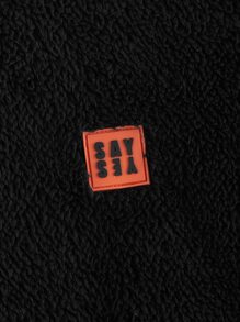 SHEIN EZwear Plus Patch Detail Drop Shoulder Hoodie - Black - View 3