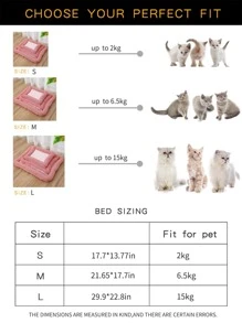 1pc Striped Print Pet Bed - Multicolor - View 4