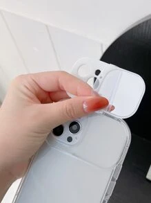 Vỏ điện thoại trong suốt có gương lật - trắng - Xem 2