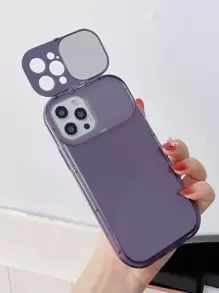 Vỏ điện thoại trong suốt có gương lật - Màu tím - Xem 1