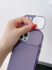 Vỏ điện thoại trong suốt có gương lật - Màu tím - Xem 2