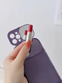 Vỏ điện thoại trong suốt có gương lật - Màu tím - Xem 4