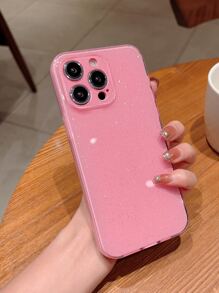 Pink Phone Case Apple Pink Glitter Phone Case Compatible With IPhone 11,IPhone 13,IPhone 14 Pro Max Waterproof Shockproof Anti-Fall Scratch Resistant - Pink - View 2