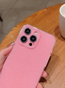 Pink Phone Case Apple Pink Glitter Phone Case Compatible With IPhone 11,IPhone 13,IPhone 14 Pro Max Waterproof Shockproof Anti-Fall Scratch Resistant - Pink - View 3