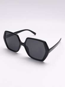 Geometric Frame Sunglasses - Black - View 1