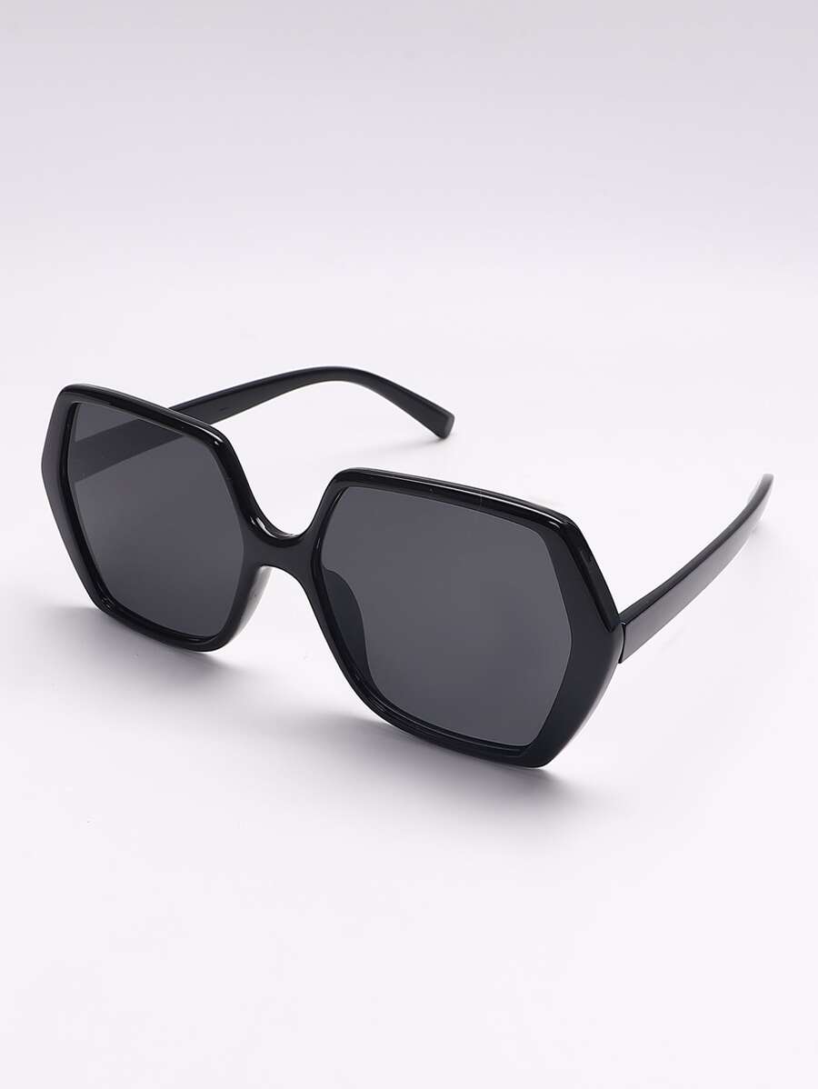 Geometric Frame Sunglasses - Black - View 1
