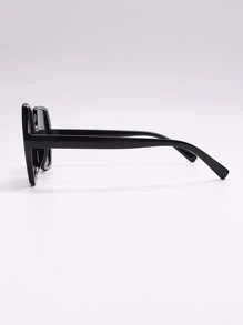 Geometric Frame Sunglasses - Black - View 4