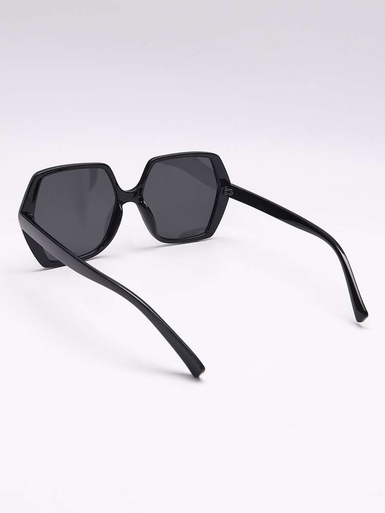 Geometric Frame Sunglasses - Black - View 6