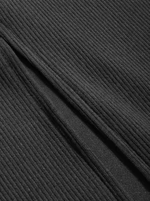 DAZY Solid Split Back Skirt,Pencil Skirt Fall,Winter - Black - View 3