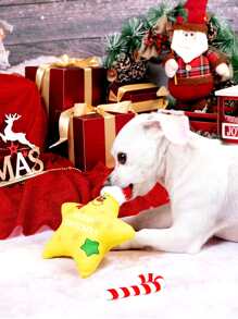 Christmas 2pcs Star & Candy Cane Design Pet Chew Toy - Multicolor - View 1