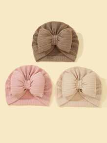3入組嬰兒蝴蝶結裝飾帽 - 彩色 - 查看 3