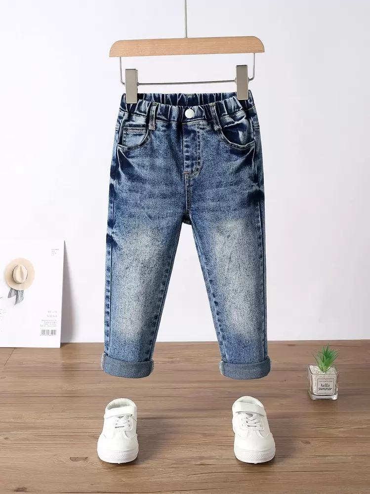 Toddler Boys Slant Pocket Carrot Jeans - Dark Wash - View 1
