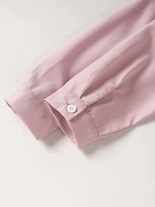 SHEIN 青少年男孩字母補片細節前袋襯衫