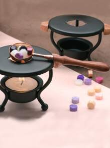 1入組木頭手柄蠟印章湯匙 - 彩色 - 查看 1