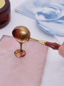 1入組木頭手柄蠟印章湯匙 - 彩色 - 查看 2