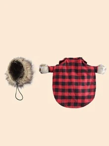 1set Plaid Print Pet Costume Halloween Halloween Costumes - Multicolor - View 3