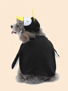 1件套企鵝設計寵物服裝 - 黑與白 - 查看 3