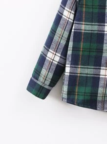 小男童格紋補丁貼口袋襯衫不帶T恤