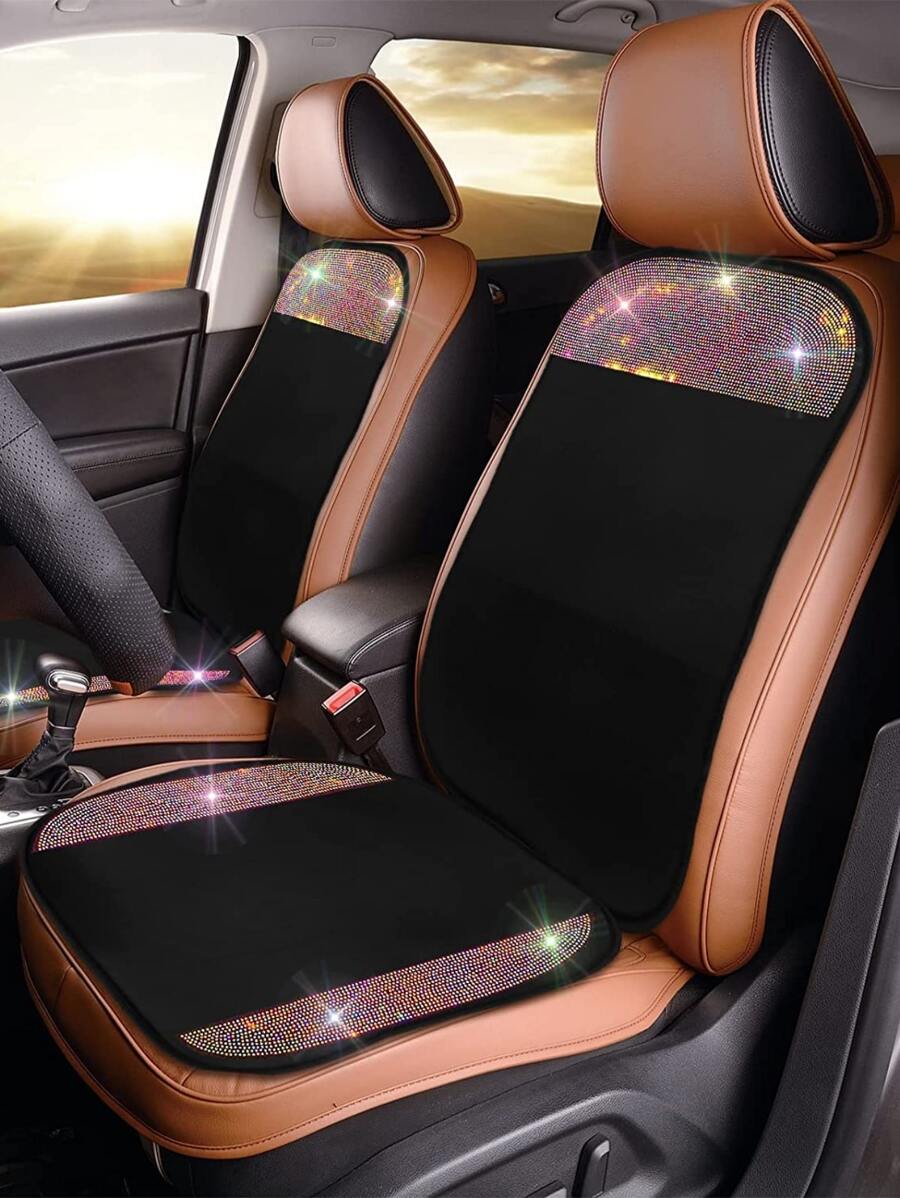 1 miếng kim cương giả trang trí đệm ghế ô tô & 1 miếng đệm lưng - Nhiều màu - Xem 1