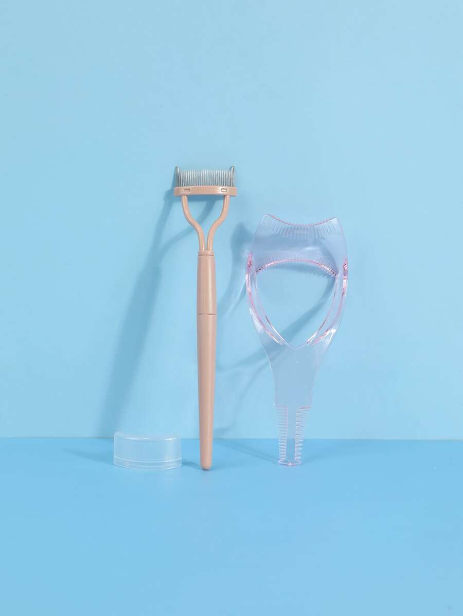 CUT it 2 sản phẩm chuốt mi - Tấm ngăn Mascara & Lược chải mi bằng thép không gỉ có thể gập lại để tạo hàng mi tự nhiên, để Mascara không bị vón cục Dụng cụ trang điểm - Nhiều màu - Xem 1