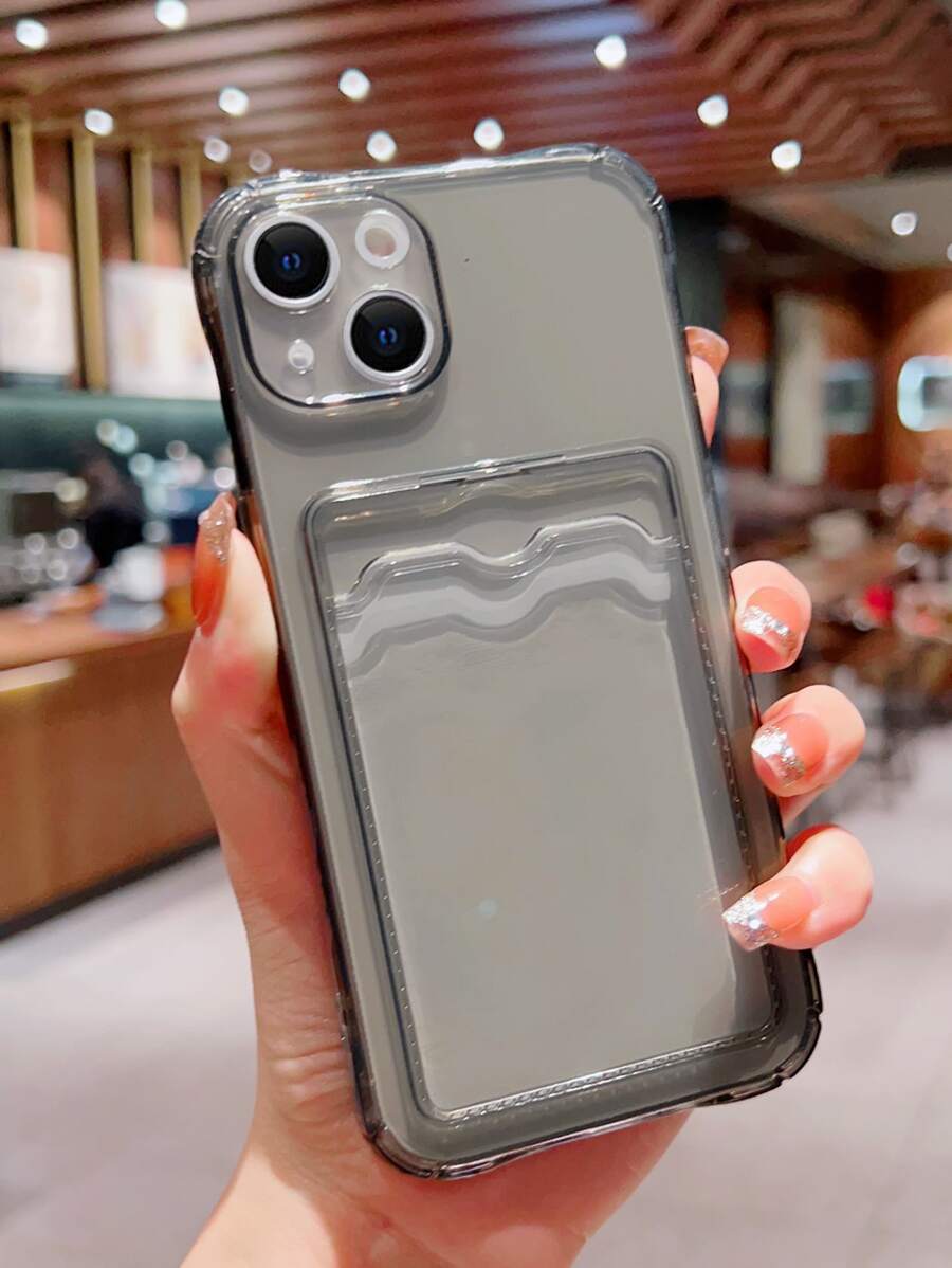 Apple Transparent Simple Clear Card Slot Bag Holder Case Soft Cover Compatible With IPhone 11,IPhone 13,IPhone 14 Pro Max