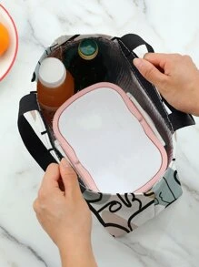 Abstract Figure Graphic Lunch Bag, Large Insulated Lunch Box Storage Bag For Outdoor - Multicolor - View 2