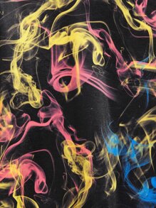 SHEIN 青少年男孩反光彩色烟雾印花卫衣 - 彩色 - 查看 5