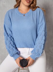 Calvaya Jersey de hombros caídos - Azul - Ver 1