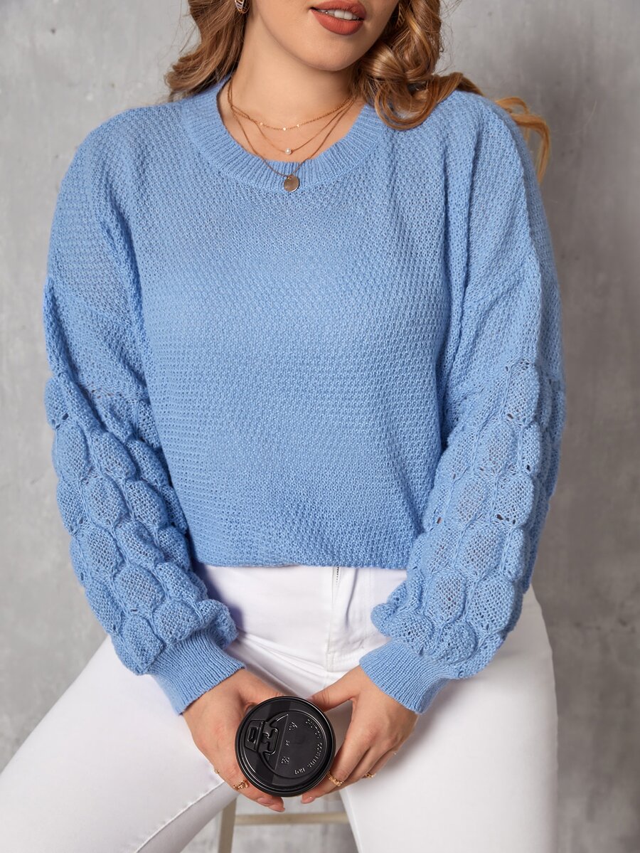 Calvaya Jersey de hombros caídos - Azul - Ver 1