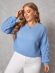 Calvaya Jersey de hombros caídos - Azul - Ver 3