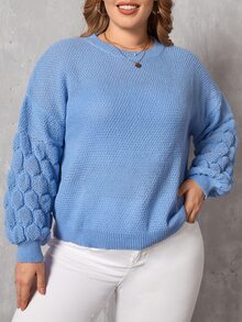 Calvaya Jersey de hombros caídos - Azul - Ver 5