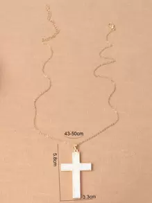 Rhinestone Cross Charm vòng cổ - Vàng - Xem 3