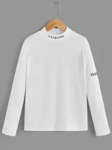 SHEIN Boys Letter Graphic Tee - White - View 1