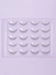 MAGEFY 10 Pairs Of Natural Full False Eyelashes With Clear Stem,Fluffy Slim For Everyday Use Manga Eyelashes, Travel Essentials - Black - View 1