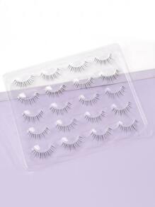 MAGEFY 10 Pairs Of Natural Full False Eyelashes With Clear Stem,Fluffy Slim For Everyday Use Manga Eyelashes, Travel Essentials - Black - View 2