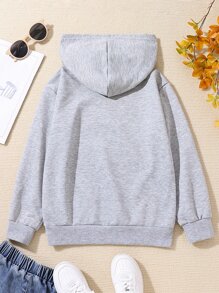 Tween Girl Letter Graphic Sweatshirt - Grey - View 2