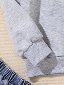 Tween Girl Letter Graphic Sweatshirt - Grey - View 5