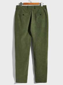 Manfinity Men Slant Pocket Corduroy Suit Pants - Army Green - View 2